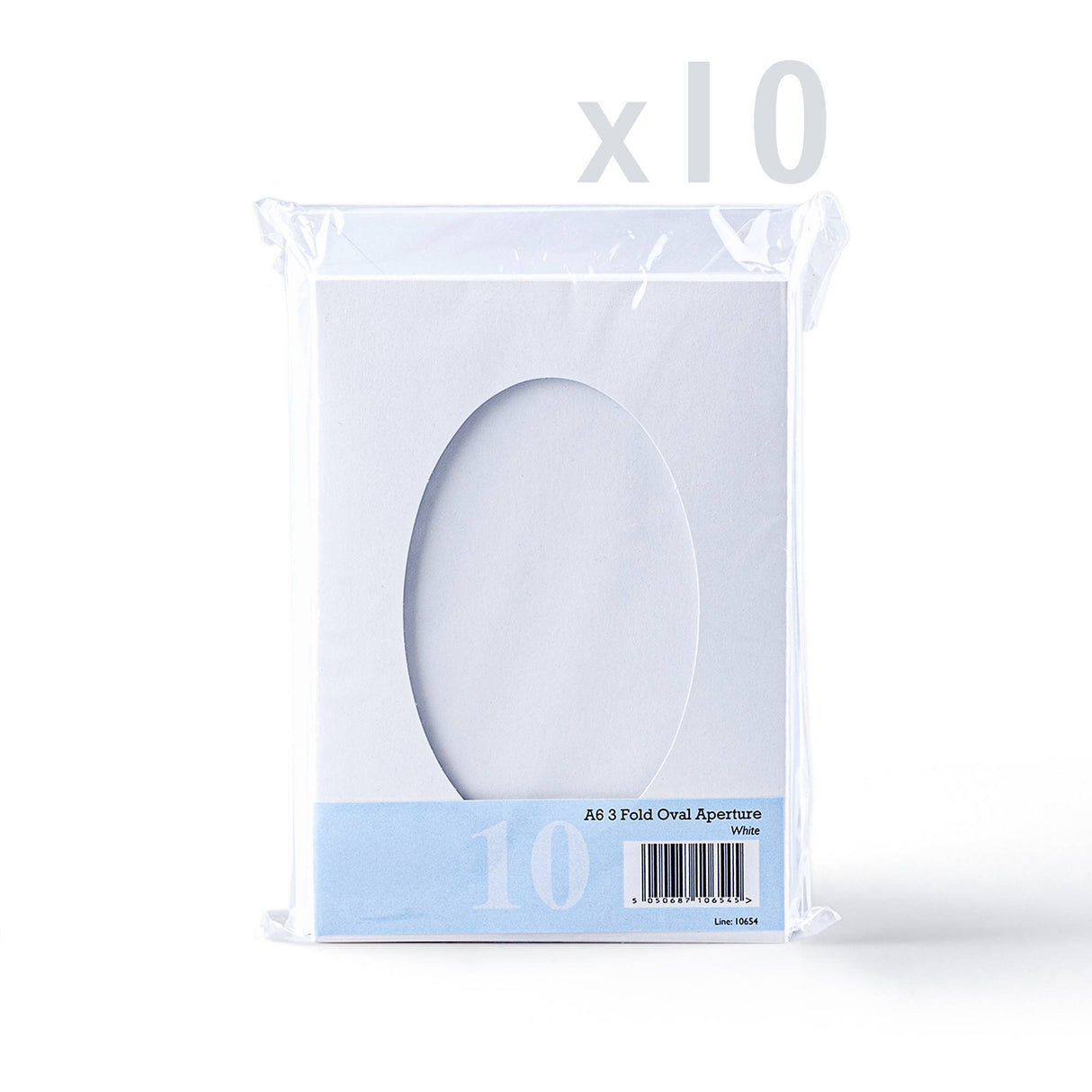 Confezione di biglietti bianchi a tre ante con finestra ovale