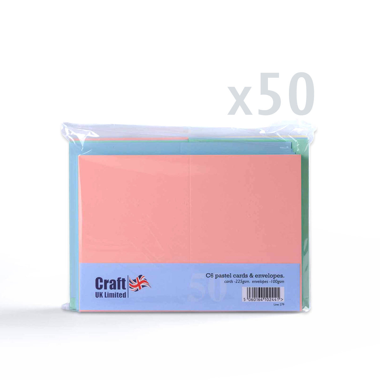 Pacco assortito di biglietti 225gr e buste 100gr colori pastello