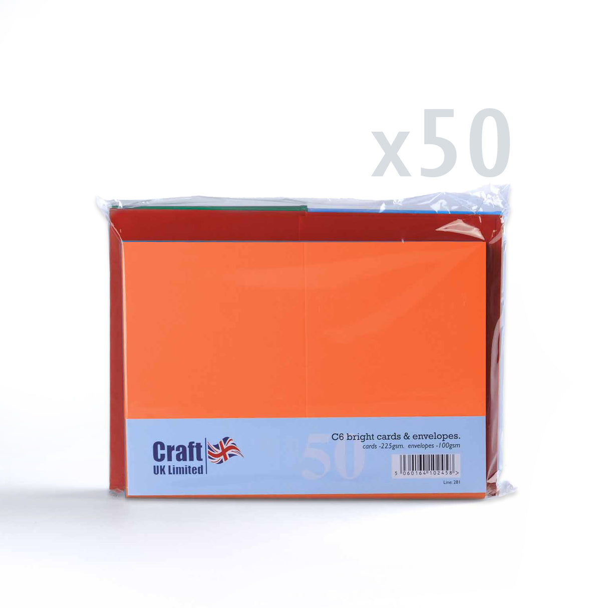 Pacco assortito di biglietti 225gr e buste 100gr colori vivaci