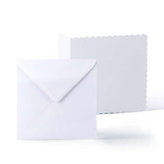 White Scalloped Cards & Envelopes Pack