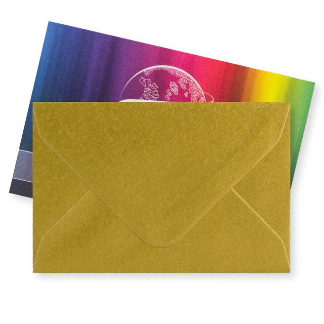 Metallic Gold Gummed V-Flap Greeting Card Envelope (62 x 94mm)