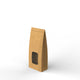 Paper Kraft Food Bags Manila 200 x 95 x 55 mm Window