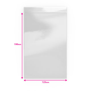 Grip Seal Bags Clear 190 x 125 mm
