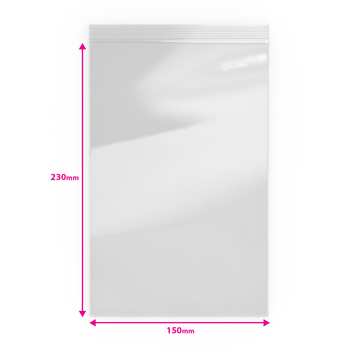 Sacchetto trasparente con chiusura a pressione