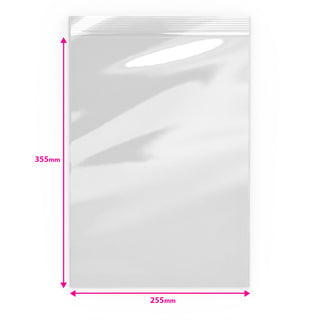 Grip Seal Bags Clear 355 x 255 mm