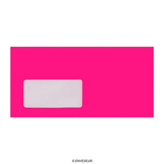 110x220 mm (DL) Busta rosa fluorescente con finestra