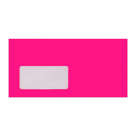 110x220 mm (DL) Busta rosa fluorescente con finestra