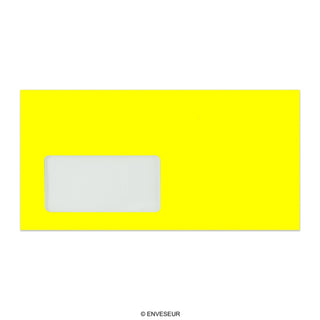 110x220 mm (DL) Busta giallo fluorescente con finestra