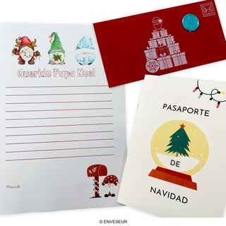Passaporto di Natale, busta GCDLDR-CH2, lettera di Babbo Natale e sigillo di cera