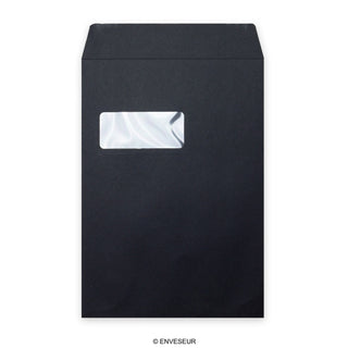 324x229 mm (C4) Busta Post Marque nera - con finestra