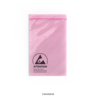 Buste antistatiche (ESD) rosa con chiusura zip