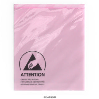 Buste antistatiche (ESD) rosa con chiusura zip