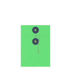 Coloured envelopes with string and washer closure Green + Navy Blue 162 x 114 mm (C6)