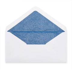 Paper Lined Envelopes White + Blue Fancy Paper 110 x 220 mm (DL)